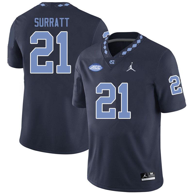 Jordan Brand Men #21 Chazz Surratt North Carolina Tar Heels College Football Jerseys Sale-Black